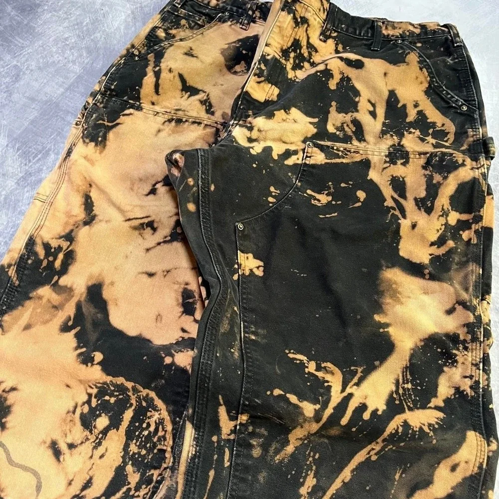 2000s Vintage Carhartt Baggy Bleached Double Knee Skate Workwear Carpenter Pants
